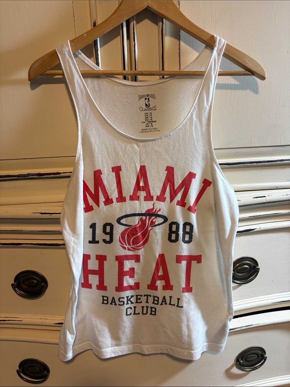 Miami Heat White Graphic Tank Top - NBA Basketball Club - Picture 1 of 3